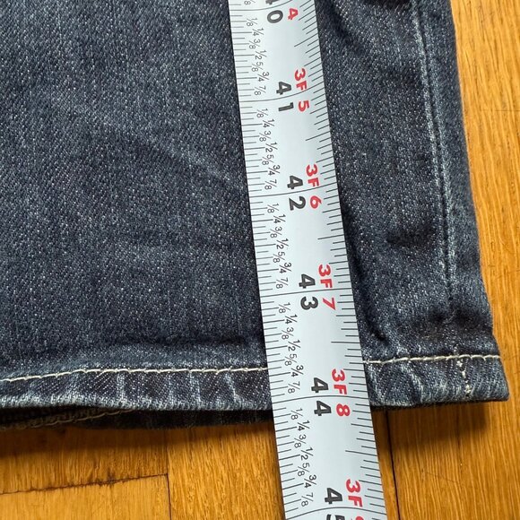 True Religion Size 40 Blue Dark Wash Denim Cotton Slim Fit Straight Leg Jeans - Picture 4 of 13